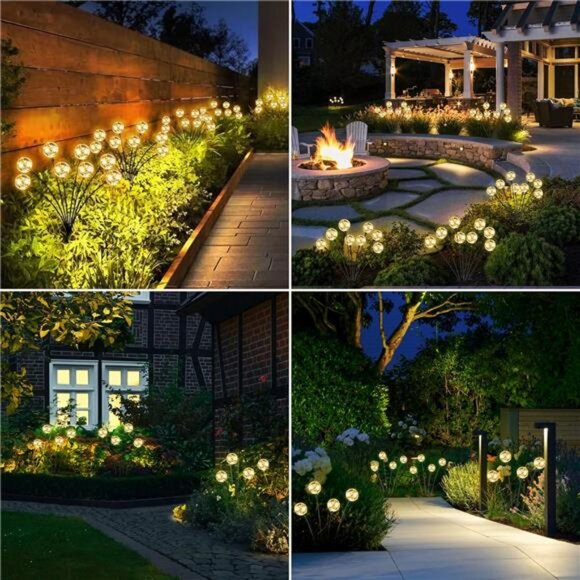 Outdoor Solar Lights for Yard, 4 Packs 16LED, Solar Globe Lights Outdoor - Picture 5 of 7